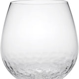 Set of Four Clear Dimpled Tritan Plastic Balloon or Round Bowl Stemmed All Purpose Wine Glasses