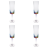 Set of Four Rainbow Geometric Acrylic Stemmed Flutes