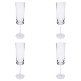 Set of Four Clear Acrylic Stemmed Flutes