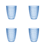 Set of Four Blue Diamond Acrylic Stemless Whiskey Glass