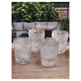 Set of Four Clear Paisley Acrylic Stemless Whiskey Glass