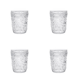 Set of Four Clear Paisley Acrylic Stemless Whiskey Glass