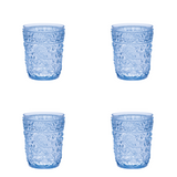 Set of Four Clear Paisley Acrylic Stemless Whiskey Glass