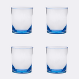 Set of Four Blue Acrylic Stemless Whiskey Glass