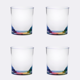 Set of Four Rainbow Geometric Acrylic Stemless Whiskey Glass