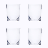 Set of Four Clear Tritan Plastic Stemless Whiskey Glass