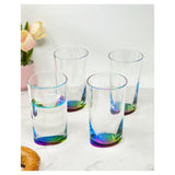 Set of Four Clear and Rainbow Acrylic Highball Glasses