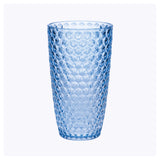 Set of Four Blue Geometric Acrylic Stemless Highball Glass