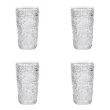 Set of Four Clear Paisley Acrylic Stemless Highball Glass