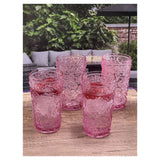 Set of Four Pink Paisley Acrylic Stemless Highball Glass