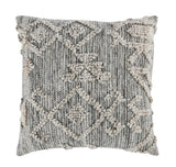 22" X 22" Gray Zippered Handmade Indoor Outdoor Throw Pillow