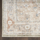 3' X 5' Sage Oriental Power Loom Distressed Washable Area Rug