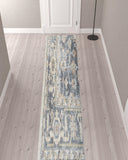 12' Gray Oriental Power Loom Distressed Washable Runner Rug