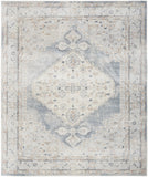 8' X 10' Light Blue Oriental Power Loom Distressed Washable Area Rug