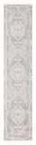 12' Light Blue Oriental Power Loom Distressed Washable Runner Rug