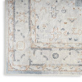 12' Light Blue Oriental Power Loom Distressed Washable Runner Rug