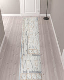 12' Light Blue Oriental Power Loom Distressed Washable Runner Rug