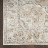 12' Beige Oriental Power Loom Washable Runner Rug