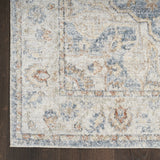 8' Denim Blue Oriental Power Loom Washable Runner Rug