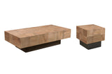 51" Black Solid Wood Distressed Coffee Table