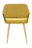 Green Upholstered Velvet Open Back Dining Chair