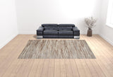 10' x 14' Brown Abstract Power Loom Area Rug