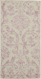 2' X 4' Cream Damask Power Loom Area Rug