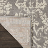 2' X 4' Gray Damask Power Loom Area Rug