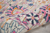 9' x 12' Gray Floral Power Loom Area Rug