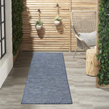 8' Navy Blue Power Loom Runner Rug