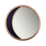 12" Bronze and Black Round Metal Framed Accent Mirror