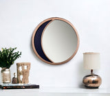 12" Bronze and Black Round Metal Framed Accent Mirror