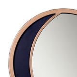 12" Bronze and Black Round Metal Framed Accent Mirror