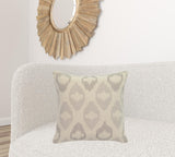 Gray Ikat Linen Down Blend Throw Pillow