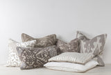 Gray Ikat Linen Down Blend Throw Pillow