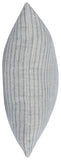 16" X 36" Blue Linen Striped Zippered Pillow