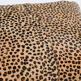 20" X 20" Beige Cowhide Animal Print Zippered Pillow