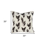 20" X 20" Black Linen Zippered Pillow