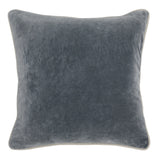 18" X 18" Gray 100% Cotton Zippered Pillow