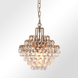 Chandelier Three Light Iron And Glass Dimmable Ceiling Light