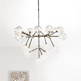 Chandelier Multi Light Iron And Glass Dimmable Ceiling Light