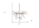 Chandelier Multi Light Iron And Glass Dimmable Ceiling Light