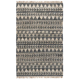 8' X 10' Charcoal Geometric Hand Woven Area Rug