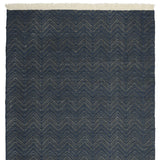 9' X 12' Blue Chevron Hand Woven Area Rug