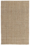 5' X 8' Ivory Chevron Hand Woven Area Rug