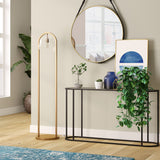 71" Black Torchiere Floor Lamp With Clear Seeded Glass Cone Shade