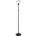 65" Black Novelty Floor Lamp With Clear Transparent Glass Dome Shade