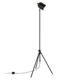 56" Black Tripod Floor Lamp With Black Dome Shade