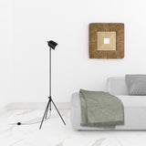 56" Black Tripod Floor Lamp With Black Dome Shade