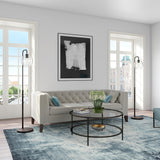62" Black Reading Floor Lamp With Black Cone Shade